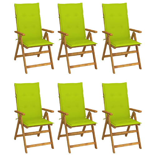 vidaXL Chaises de jardin vertes