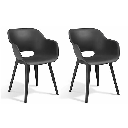 Keter Chaises d'extérieur Akola - Lot de 2 - Graphite