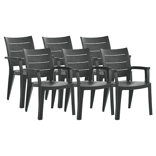 Pegane Chaises de jardin empilables - Gris