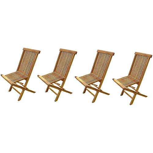 C&l jardin chaises de jardin pliantes Jumak lot de 4 - Bois