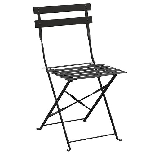 Bolero Lot de 2 chaises de jardin pliables - Noir