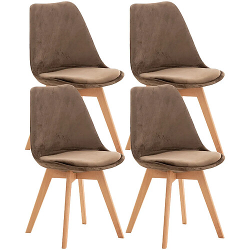 Décoshop26 Chaises lot de 4 - Foncé Marron