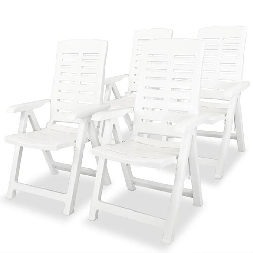 vidaXL Chaises inclinables de jardin lot de 4 - Plastique