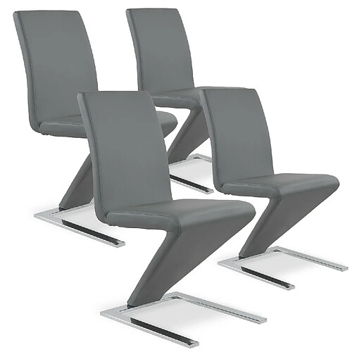 4 Chaises Delano Gris