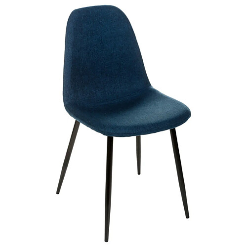 Atmosphera Chaise Nokas - Pied en métal - Bleu navy