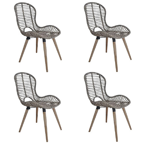 vidaXL - Lot de 4 chaises à manger - Marron