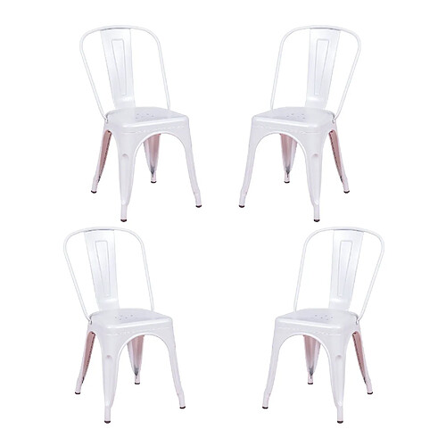 Nest Dream Pack de 4 chaises empilables - Métal