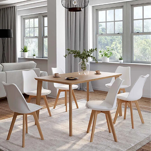 Idmarket market SARA x6 - Chaises blanches scandinaves