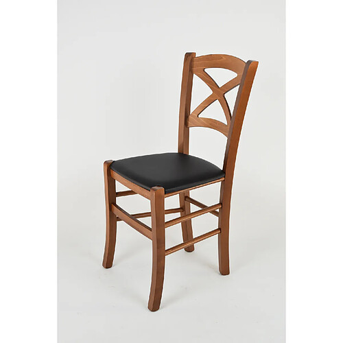 T M C S Tommychairs Set 4 Chaises Cross - Noir