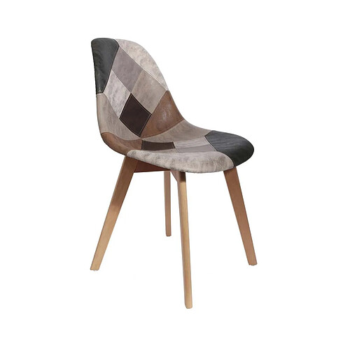 The Home Deco Factory MES Chaises repas (lot de 2) - Patchwork Marron