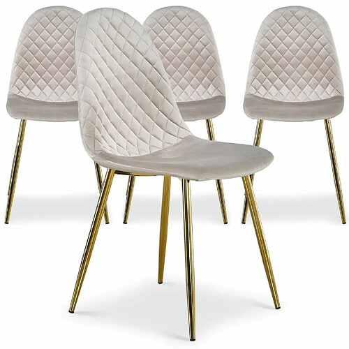 Paris Prix Lot de 4 Chaises Waynor - Taupe