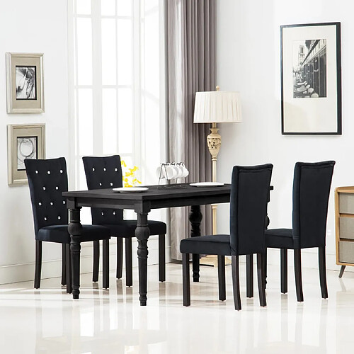VidaXL Chaises Boutonnées - Noir Velours
