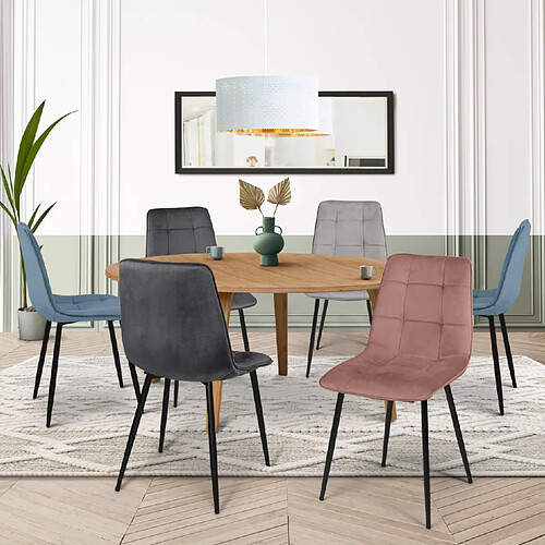 Idmarket market MILA Chaises - Velours Mix Pastel