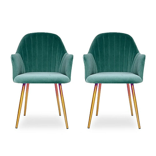 Meubler Design Chaise De Salle À Manger SKULL verte