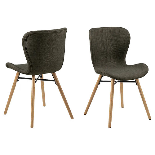 MES Chaises repas NANTIS - Lot de 2 - Kaki