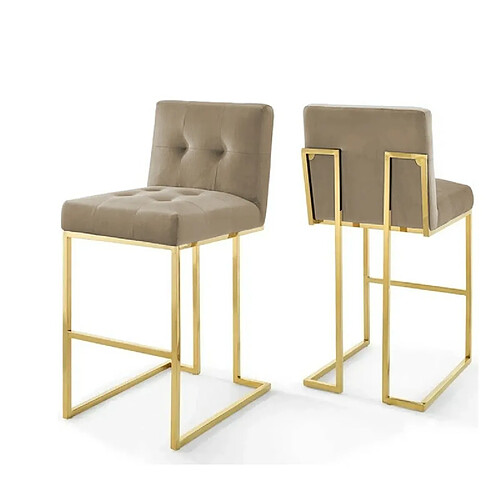 Meubler design Tabouret de bar velours - Or