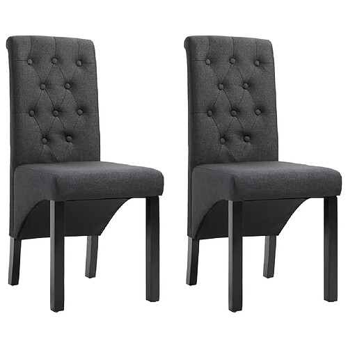 vidaXL Chaises 2 pcs - Gris