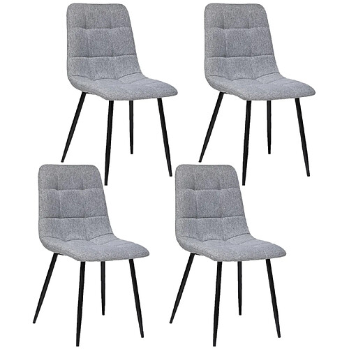 Toilinux Chaises Sirac - Velours Gris