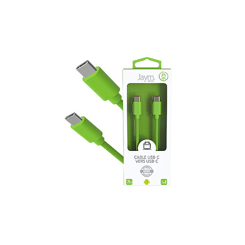Jaym Câble USB-C vers Type-C 3A - 1.5m - Vert