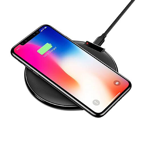 Chargeur Sans-Fil Ultra-Mince Qi Support Charge Rapide Base Smartphone Noir YONIS
