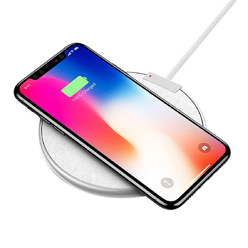 Chargeur Sans-Fil Ultra-Mince Qi Support Charge Rapide Base Smartphone Blanc YONIS