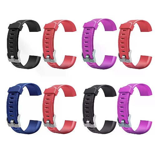 115Plus HR Fitness Bracelet - Noir/Rouge, Violet/Rouge, Bleu/Rouge, Noir/Violet, Vert/Bleu