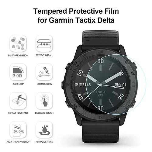 2 pièces de Film de protection en verre trempé pour montre intelligente, étui de protection d'écran, accessoires pour montre GPS Garmin Tactix Delta
