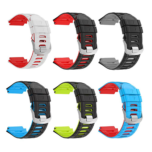 Bracelet Sport pour Garmin Forerunner 920XT - Blanc Rouge/Noir Bleu