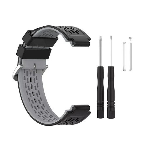 Bracelet de Montre en Silicone Pour Garmin Forerunner - Noir Gris