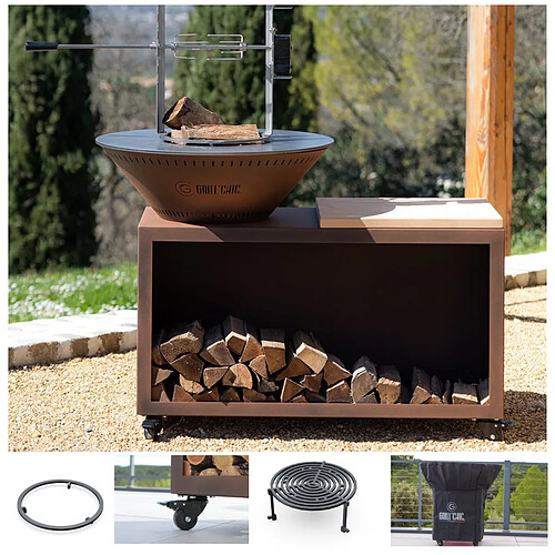 GRILL CHIC Set Brasero Printemps TRADITIONNEL - Imitation Corten