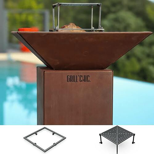 Grill Chic Pack Découverte - Brasero Auvergnat Simple Cuve Corten - Carré