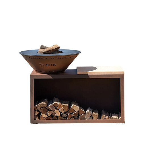 GRILL CHIC Traditionnel Double Cuve Acier - Imitation Corten