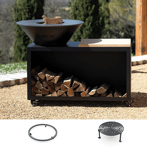 GRILL CHIC Découverte Traditionnel Double Cuve Acier - Noir