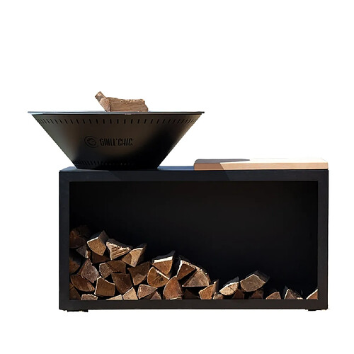 GRILL CHIC Traditionnel Double Cuve Acier - Noir