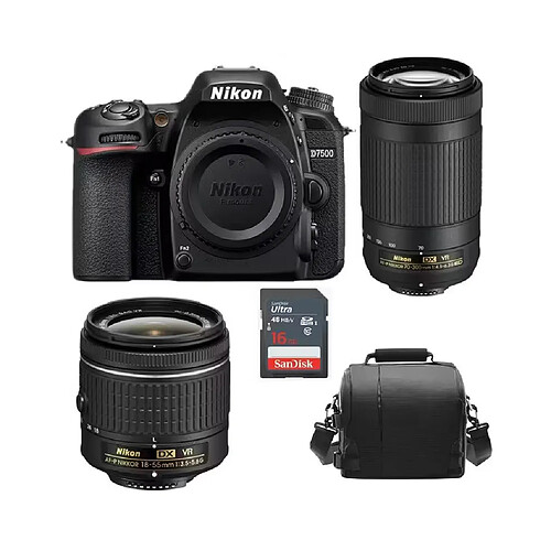Nikon D7500 + KIT AF-P 18-55MM F3.5-5.6G VR + 70-300MM F4.5-6.3 ED VR DX
