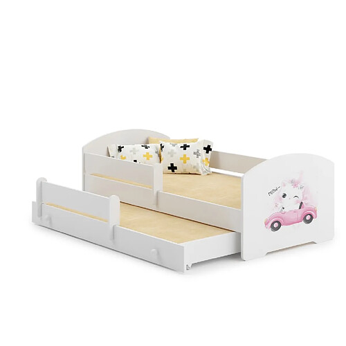 1001jouets Lit enfant 160x80 CHAT gigogne