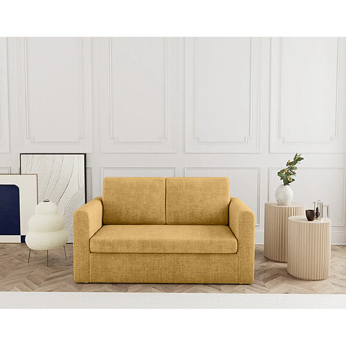 Bestmobilier Marilia - Canapé 2 places convertible déplimousse en velours texturé