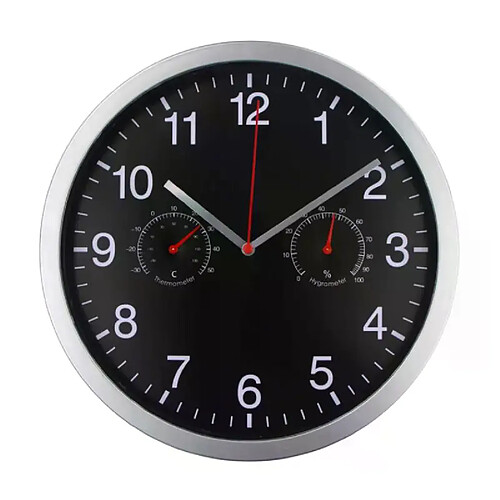 Horloge murale quartz - Blanc et noir