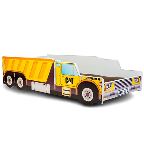 Kobi Lit Simple Enfant Camion de Chantier 140 avec Matelas