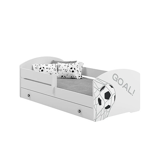 1001jouets Lit enfant 140x70 blanc avec tiroir Foot