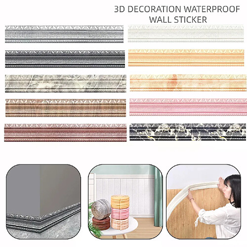 Autocollant Mural 3D Ligne de Plinthe