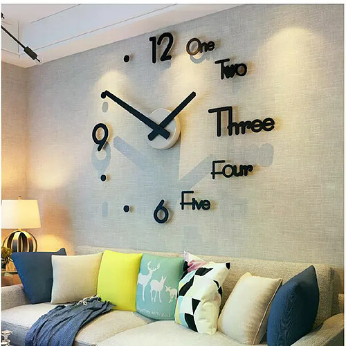 Horloge murale design - Noir et argent