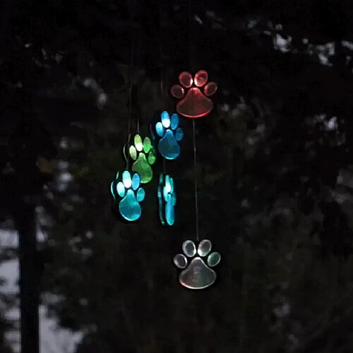 Carillons éoliens solaires LED animaux