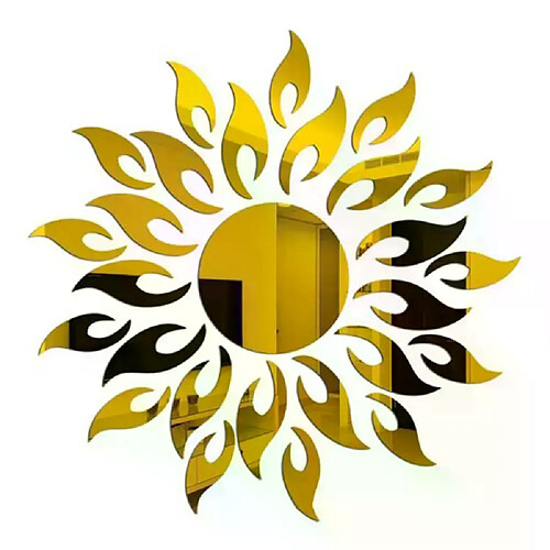 Autocollant Mural miroir tournesol - Acrylique - 27 pièces