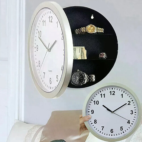 Horloge murale analogique - Argent noir