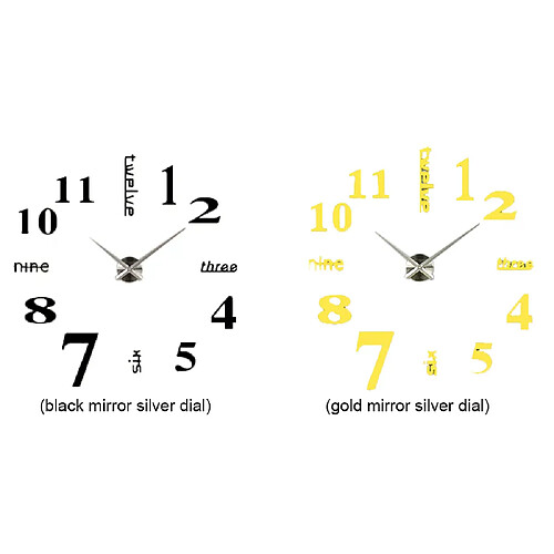 Horloge murale ronde noir et or