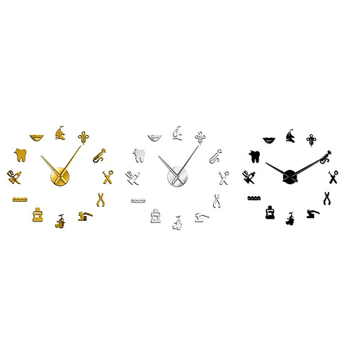 Horloge murale design 3D noir
