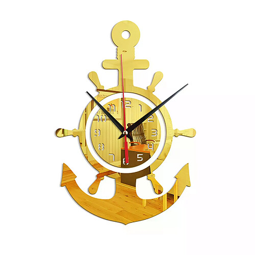 Horloge murale ancre de pirate - Noir et blanc