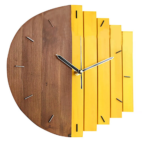 Horloge murale ronde bois foncé