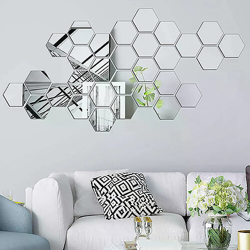 Autocollants 3D en acrylique pour salle de bain - Hexagonaux